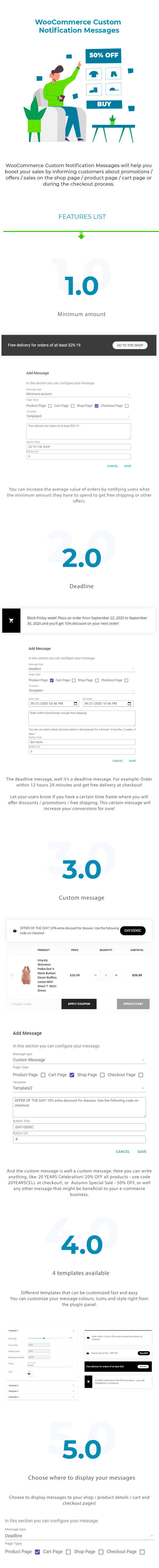 WooCommerce Custom Notification Messages for Shop / Products / Cart / Checkout Pages - 1