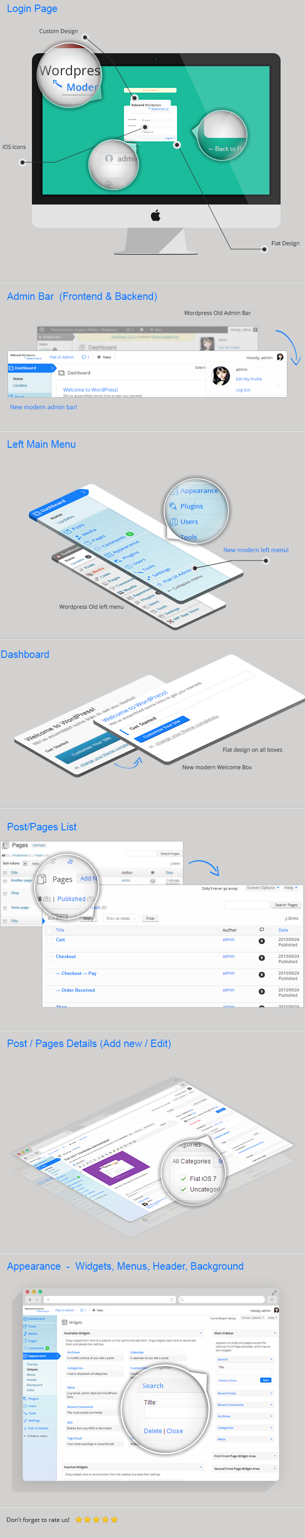 Rebrand Wordpress Admin Theme - Modern Flat UI - 9